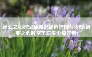诺亚之心时空圣殿祝福选择推荐攻略(诺亚之心时空圣殿多少级开启)