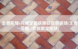 王者荣耀6月限定皮肤哪款皮肤返场(王者荣耀v7贵族限定皮肤)