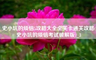 史小坑的烦恼5攻略大全全关卡通关攻略(史小坑的烦恼考试破解版)_3