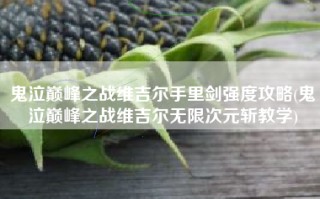 鬼泣巅峰之战维吉尔手里剑强度攻略(鬼泣巅峰之战维吉尔无限次元斩教学)