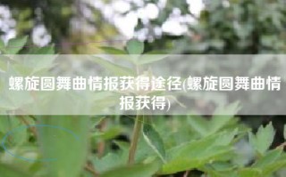 螺旋圆舞曲情报获得途径(螺旋圆舞曲情报获得)