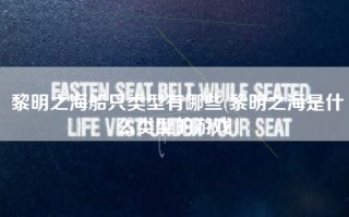 黎明之海船只类型有哪些(黎明之海是什么类型的游戏)