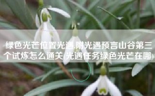 绿色光芒位置光遇,附光遇预言山谷第三个试炼怎么通关(光遇任务绿色光芒在哪)