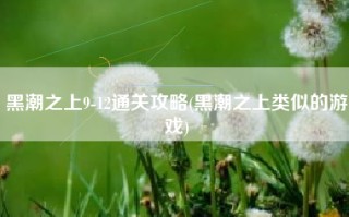 黑潮之上9-12通关攻略(黑潮之上类似的游戏)