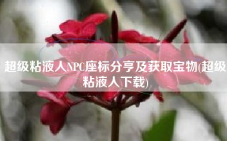 超级粘液人NPC座标分亨及获取宝物(超级粘液人下载)