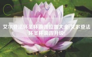 艾尔登法环圣杯滴露位置大全(艾尔登法环圣杯滴露升级)