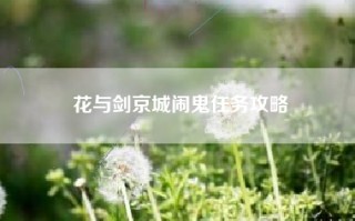 花与剑京城闹鬼任务攻略