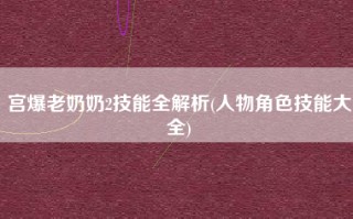 宫爆老奶奶2技能全解析(人物角色技能大全)
