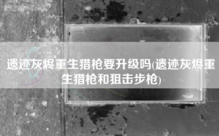 遗迹灰烬重生猎枪要升级吗(遗迹灰烬重生猎枪和狙击步枪)