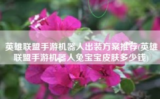 英雄联盟手游机器人出装方案推荐(英雄联盟手游机器人兔宝宝皮肤多少钱)