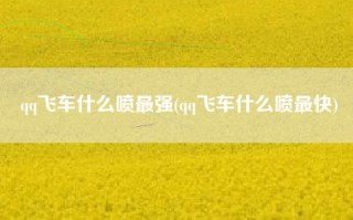 qq飞车什么喷最强(qq飞车什么喷最快)