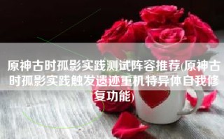 原神古时孤影实践测试阵容推荐(原神古时孤影实践触发遗迹重机特异体自我修复功能)