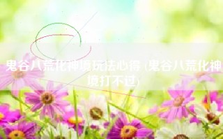 鬼谷八荒化神境玩法心得 (鬼谷八荒化神境打不过)