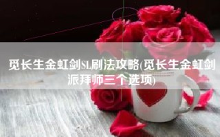 觅长生金虹剑SL刷法攻略(觅长生金虹剑派拜师三个选项)