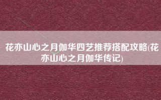 花亦山心之月伽华四艺推荐搭配攻略(花亦山心之月伽华传记)