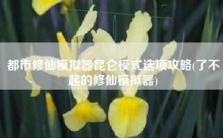 都市修仙模拟器昆仑模式选项攻略(了不起的修仙模拟器)