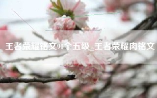 王者荣耀铭文90个五级_王者荣耀肉铭文