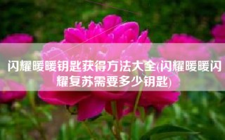 闪耀暖暖钥匙获得方法大全(闪耀暖暖闪耀复苏需要多少钥匙)