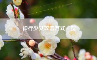 神行少女攻击方式一览