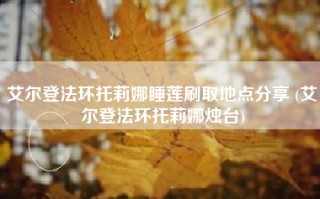 艾尔登法环托莉娜睡莲刷取地点分享 (艾尔登法环托莉娜烛台)