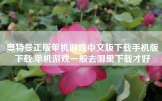 奥特曼正版单机游戏中文版下载手机版下载,单机游戏一般去哪里下载才好