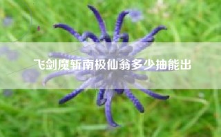飞剑魔斩南极仙翁多少抽能出