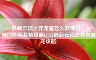 2022最新云顶之弈龙蛋怎么获得附：2021丧尸阵容装备攻略(2022最新云顶之弈怒翼龙攻略)