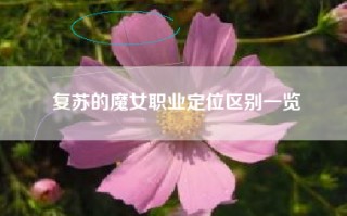 复苏的魔女职业定位区别一览