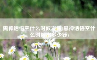 黑神话悟空什么时候发售(黑神话悟空什么时候出多少钱)