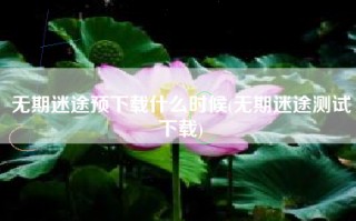 无期迷途预下载什么时候(无期迷途测试下载)