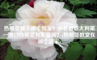 热那亚属于哪个国家？来看看意大利第一港口热那亚有多富裕？(热那亚教堂在哪个国家)