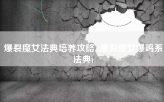 爆裂魔女法典培养攻略 (爆裂魔女爆鸣系法典)