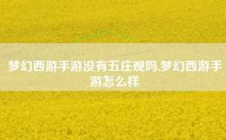 梦幻西游手游没有五庄观吗,梦幻西游手游怎么样