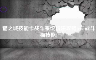 猫之城技能卡战斗系统玩法攻略(rise战斗猫技能)