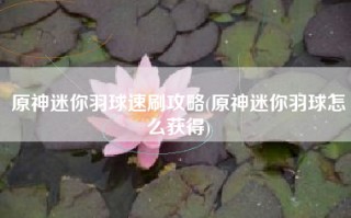 原神迷你羽球速刷攻略(原神迷你羽球怎么获得)