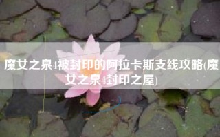 魔女之泉4被封印的阿拉卡斯支线攻略(魔女之泉4封印之屋)
