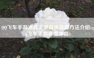 QQ飞车手游冰晶之梦耳饰获得方法介绍(qq飞车手游寒雪冰晶)