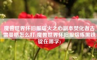 魔兽世界怀旧服熔火之心副本焚化者古雷曼格怎么打(魔兽世界怀旧服熔炼黑铁锭在哪学)