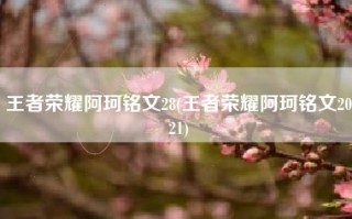 王者荣耀阿珂铭文28(王者荣耀阿珂铭文2021)
