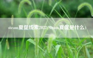 steam夏促线索2022(Steam夏促是什么)