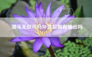 漫斗无双司马仲达后期有输出吗