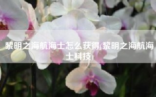黎明之海航海士怎么获得(黎明之海航海士科技)