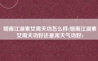 烟雨江湖素女周天功怎么样(烟雨江湖素女周天功好还是浑天气功好)