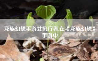 龙族幻想手游女执行者,在《龙族幻想》手游中