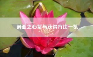 诺亚之心紫马获得方法一览