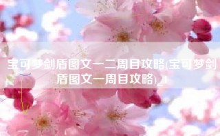 宝可梦剑盾图文一二周目攻略(宝可梦剑盾图文一周目攻略)_1