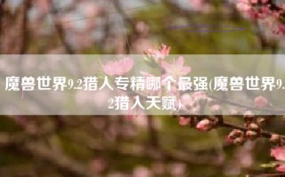 魔兽世界9.2猎人专精哪个最强(魔兽世界9.2猎人天赋)