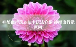神都夜行录AR抽卡玩法介绍(神都夜行录官网)