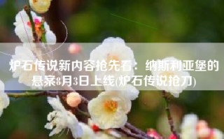 炉石传说新内容抢先看：纳斯利亚堡的悬案8月3日上线(炉石传说抢刀)