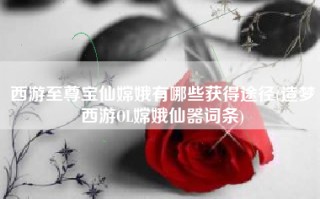 西游至尊宝仙嫦娥有哪些获得途径(造梦西游OL嫦娥仙器词条)